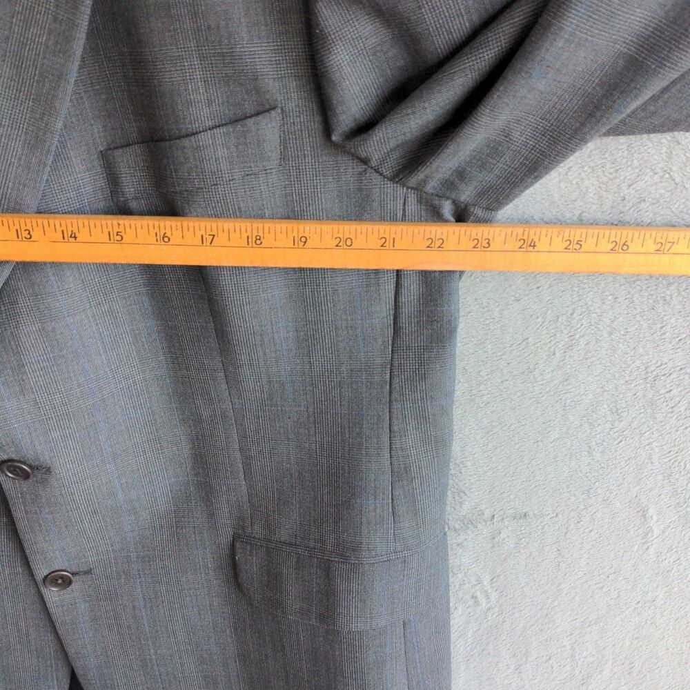 Brooks Brothers 346 Blazer Mens 46R Gray Prince Of Whales Wool Stretch 2 Button - Picture 9 of 11